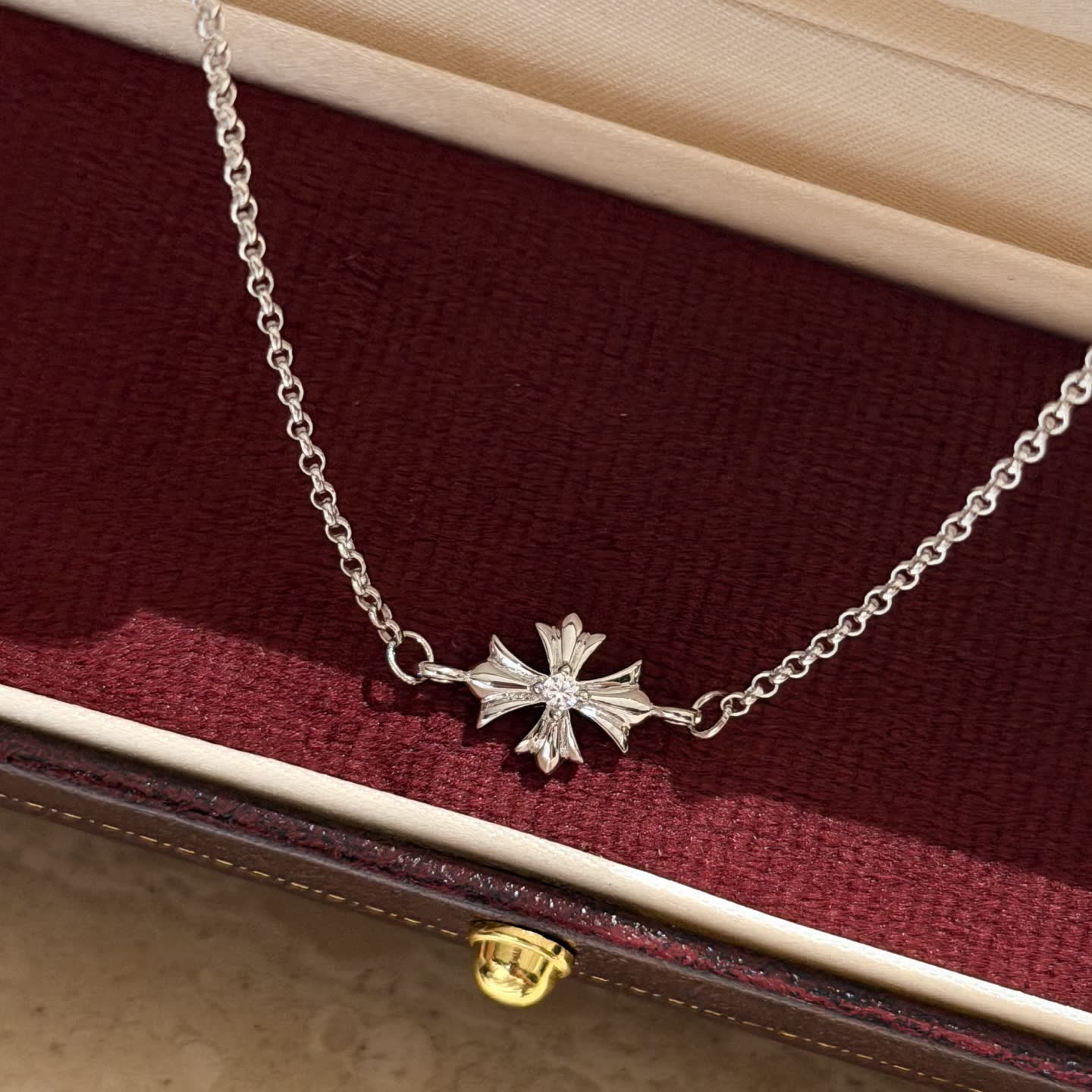 Chrome Hearts Silver Flower Necklace